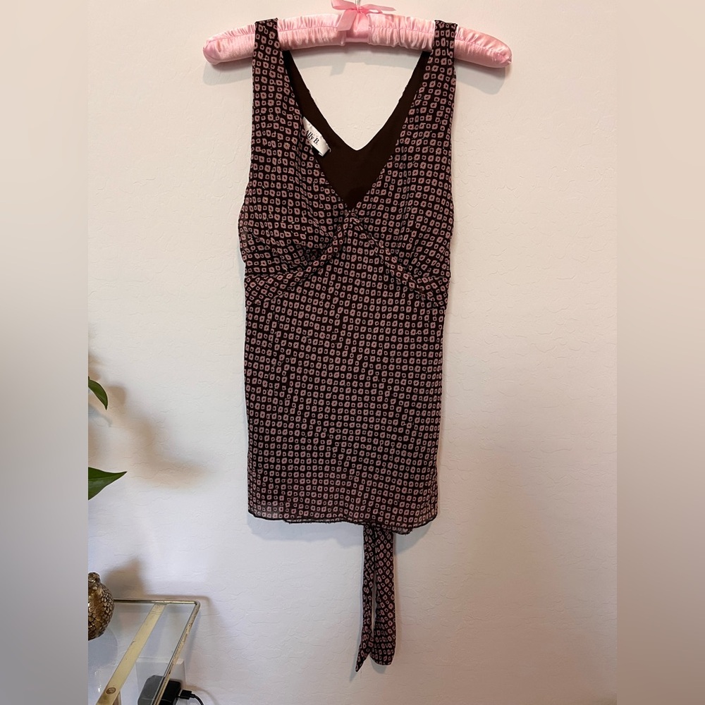 Ally B Brown and Pink Patterned Tank Top